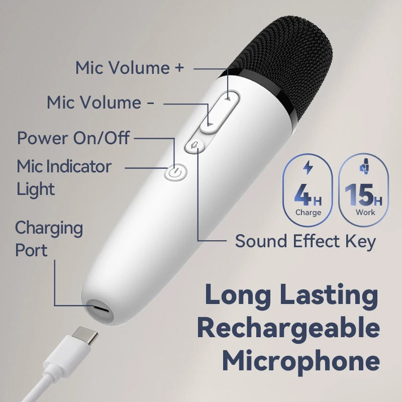 Tesla T1 Car Karaoke Microphone - Rechargeable Mic with USB-A & USB-C Receiver, Plug-and-Play Wireless Karaoke System