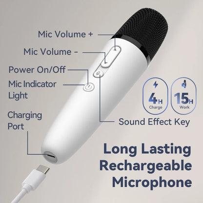 Tesla T1 Car Karaoke Microphone - Rechargeable Mic with USB-A & USB-C Receiver, Plug-and-Play Wireless Karaoke System