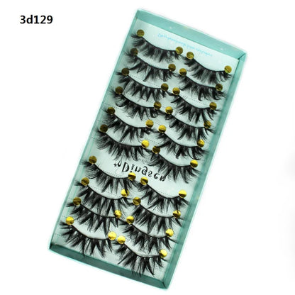 DINGSEN 10 Pairs Handmade Eyelash Fans – Individual False Lashes for Beauty & Makeup, Factory Price