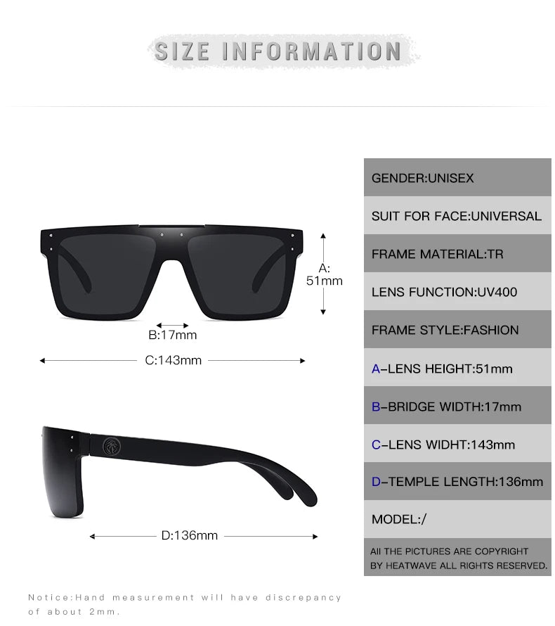 NEW Luxury Brand Mirrored Polarized Sunglasses — Men’s Sport Goggles with UV400 Protection & Case