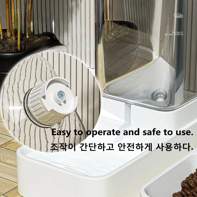 Transparent Automatic Pet Feeder – Food Storage Container & Water Bowl for Cats and Dogs