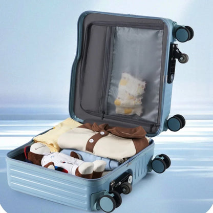 Upgraded Anti-Flip Folding Pedal Luggage – Ride-On Boarding Box with Dual-Control Combination Lock, Lightweight & Anti-Drop