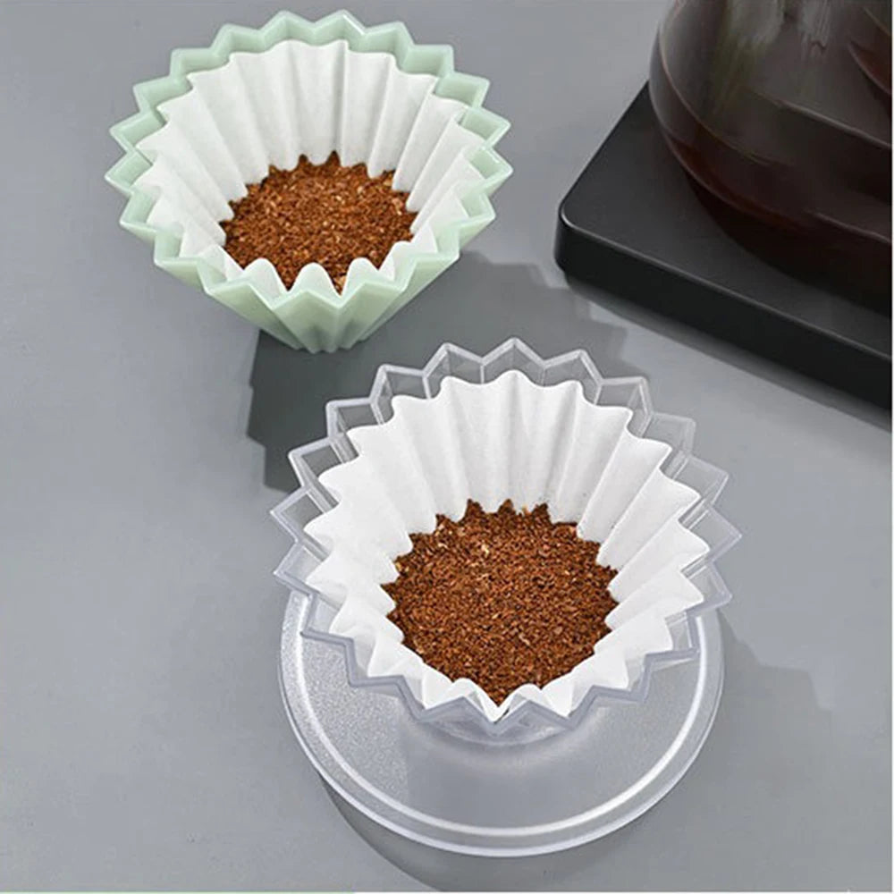 Handmade V-Shaped Resin Coffee Dripper Filter Cup, Origami Pour Over Brewer for 1–2 People Home Use Anti-Fall Coffee Brewing Tool