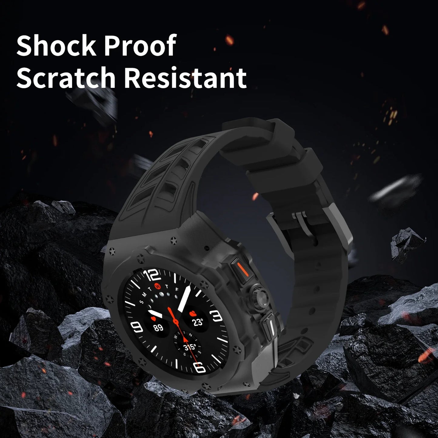 Luxury Carbon Case & Rubber Strap Kit – Samsung Galaxy Watch Ultra 47mm Accessories