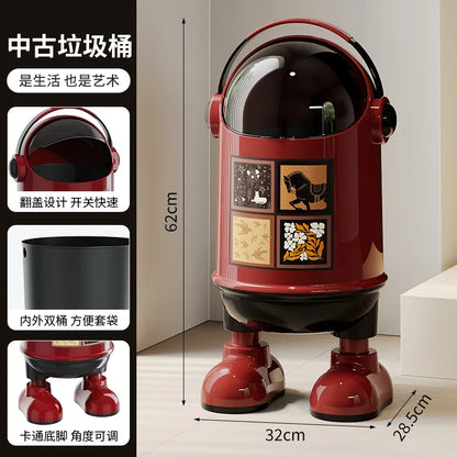Creative Astronaut Trash Bin - Decorative Household Garbage Storage for Bedroom, Bathroom & Living Room