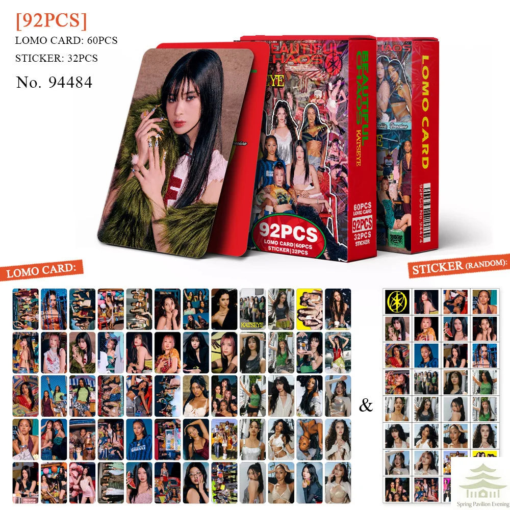 92Pcs Lomo Cards & Stickers Set - HD Aesthetic Photo Collectible Cards Gift for Fans