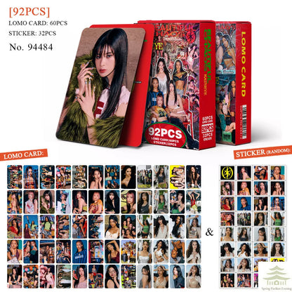 92Pcs Lomo Cards & Stickers Set - HD Aesthetic Photo Collectible Cards Gift for Fans
