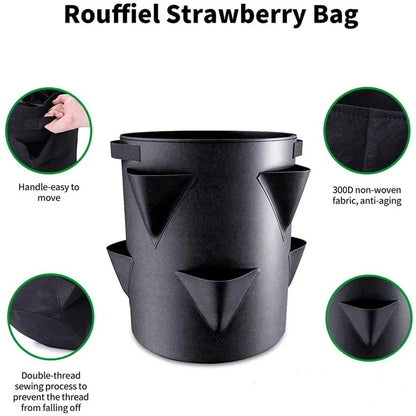 Multi-Mouth Grow Bag – 5/7/10 Gallon Reusable Planting Bags for Strawberry, Tomato, Herbs, and Flower Planters