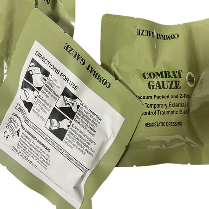 Kaolin Hemostatic Gauze Z-Fold – Emergency Trauma Wound Dressing for IFAK, Tactical & Military First Aid Kits