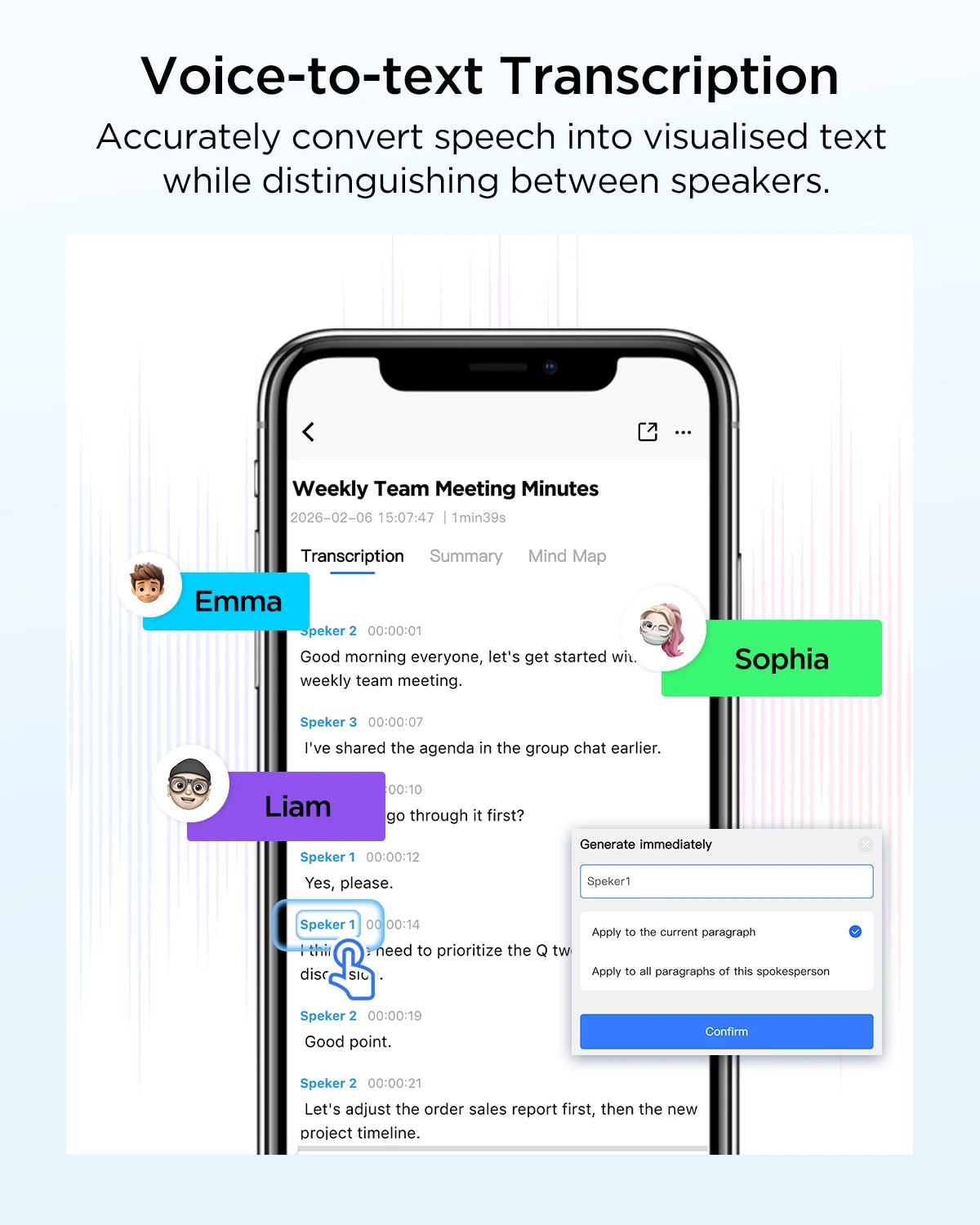 BOYA Notra AI Voice Recorder – Smart Portable Dictaphone with AI Noise Reduction, Voice Activated Recording for Meetings, Lectures & Business Use