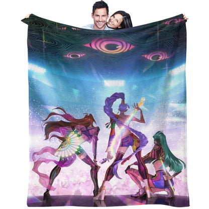 K-Pop Demon Hunters Flannel Blanket – 31 Styles Anime Throw for Home, Travel & Camping Fan Gift