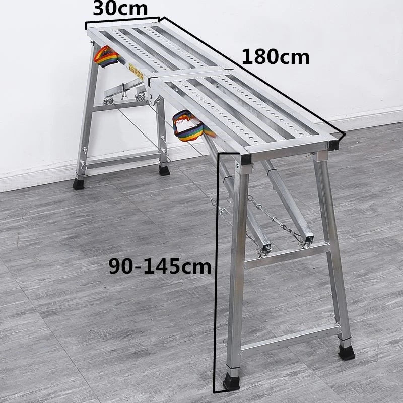Foldable Steel Scaffolding Ladder – Portable Construction Workbench & Elevated Platform for Home Decoration, Renovation & Heavy-Duty Building Use