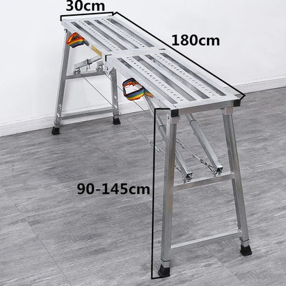 Foldable Steel Scaffolding Ladder – Portable Construction Workbench & Elevated Platform for Home Decoration, Renovation & Heavy-Duty Building Use