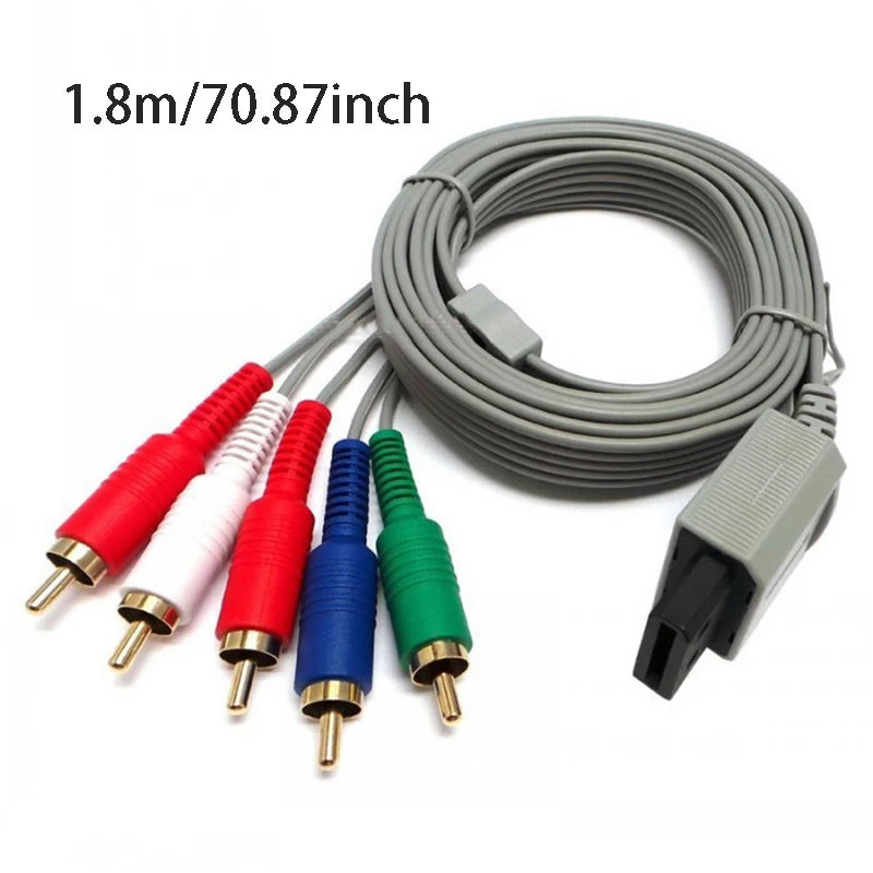 Wii AV RCA Cable 5RCA Audio Video Component Cable - HDTV Extension Cable for Nintendo Wii & Wii U Consoles