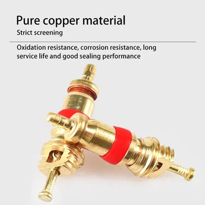 Copper Valve Core Set for US Tire Valves - Includes Core Remover Tool for Cars, Motorcycles and Bikes, Auto and Bicycle Accessories