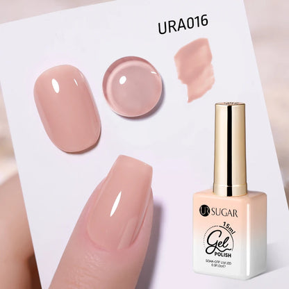 UR SUGAR 15ml Jelly Milky White Gel Polish – Translucent UV Soak Off Nail Art Varnish Semi-Permanent Fashion Nail Color