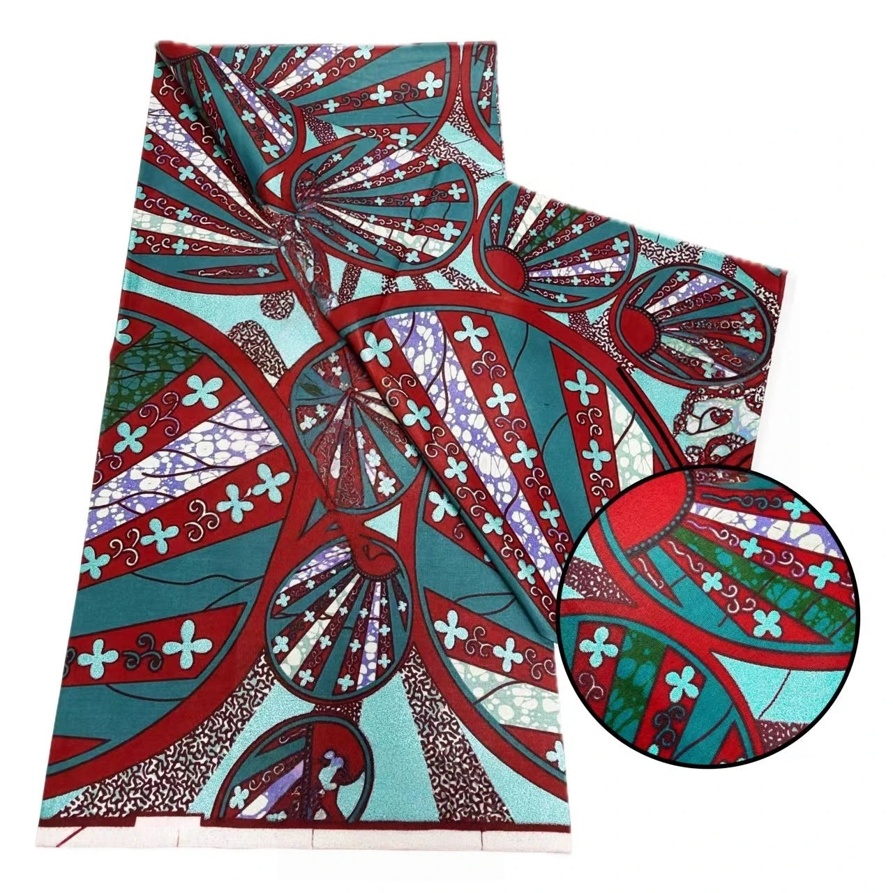 Original African Wax Print Fabric - 6 Yards 100% Cotton Nigerian Ankara Sewing Material for Women’s Dresses