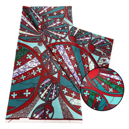 Original African Wax Print Fabric - 6 Yards 100% Cotton Nigerian Ankara Sewing Material for Women’s Dresses