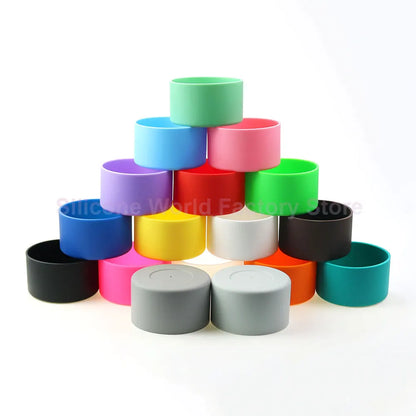 17 Colors 7.0CM Silicone Cup Bottom Cover – Heat Insulation Coaster Sleeve & Anti-Slip Water Bottle Sleeve