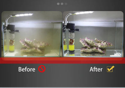 220V Silent Aquarium Filter – Submersible Water Pump with Bio Sponge, Skimmer & Waves Maker for Turtle & Fish Tanks