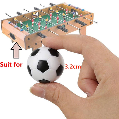 3.2cm Mini Foosball Balls – 6pcs Black & White Table Soccer Replacement Balls for Kids Games & Decor