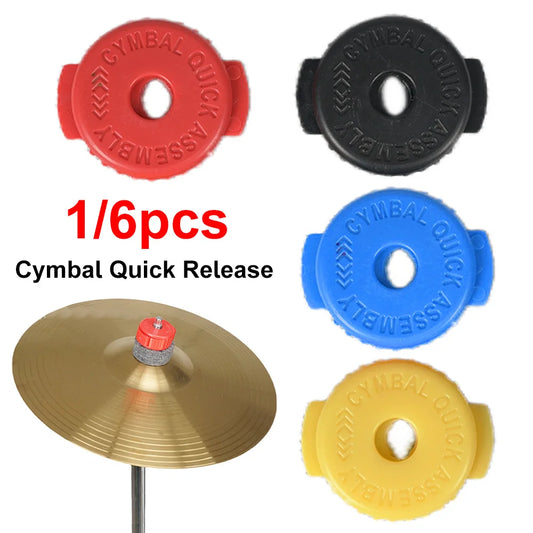 6pcs Plastic Cymbal Mates - Quick Release Cymbal Nuts for 8mm Threaded Cymbal Stands Drum Accessories