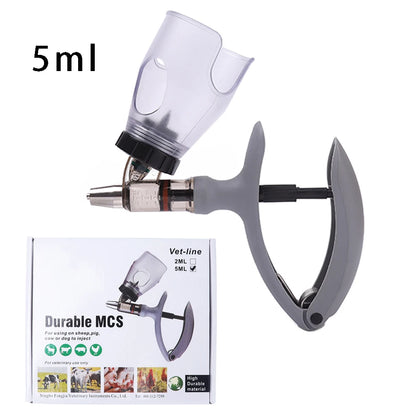 2ml/5ml Poultry Automatic Syringe — Adjustable Continuous Vaccine Injector for Veterinary Use