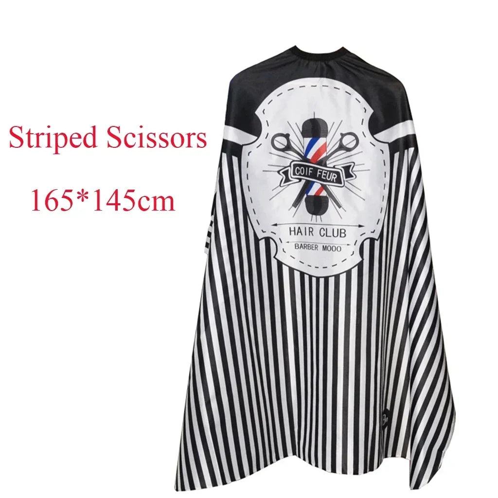 Retro Hairdressing Cape – Waterproof Patterned Salon Barber Gown, Professional Hair Stylist Cutting Apron