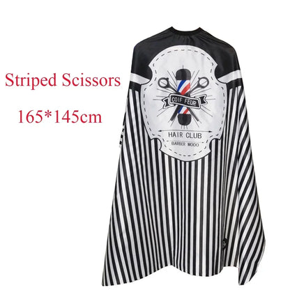 Retro Hairdressing Cape – Waterproof Patterned Salon Barber Gown, Professional Hair Stylist Cutting Apron