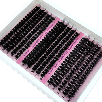 New 15 Rows DIY 5D Fluffy Lash Clusters – 60D–200D Wispy Thick Individual Eyelash Extensions 10–20mm Volume Lash Kit for Salon-Style Look