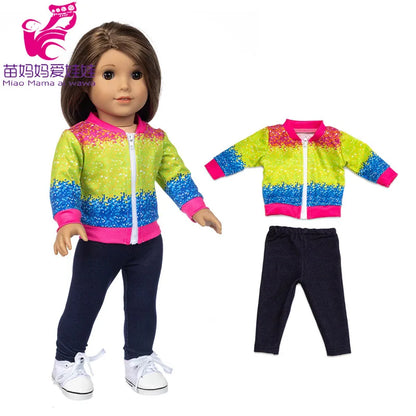 18-Inch Girl Doll Clothes – Pink Coat & Office Dress Outfit, Baby Girl Doll Gift Toy