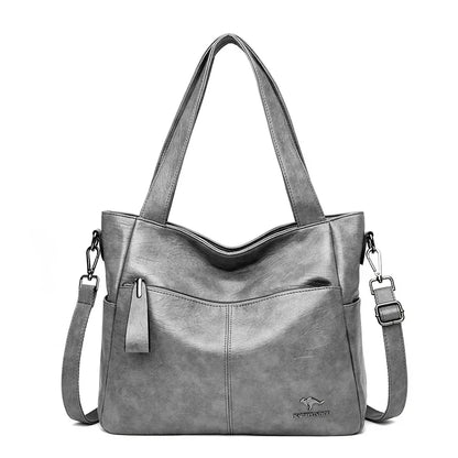 Luxury Women’s Leather Casual Tote Bag – High Quality Large Shoulder & Crossbody Handbag
