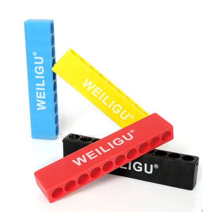 6.35mm Hex Screwdriver Bit Holder - Soft Rubber Organizer with 10/12 Hole Plastic Storage Box