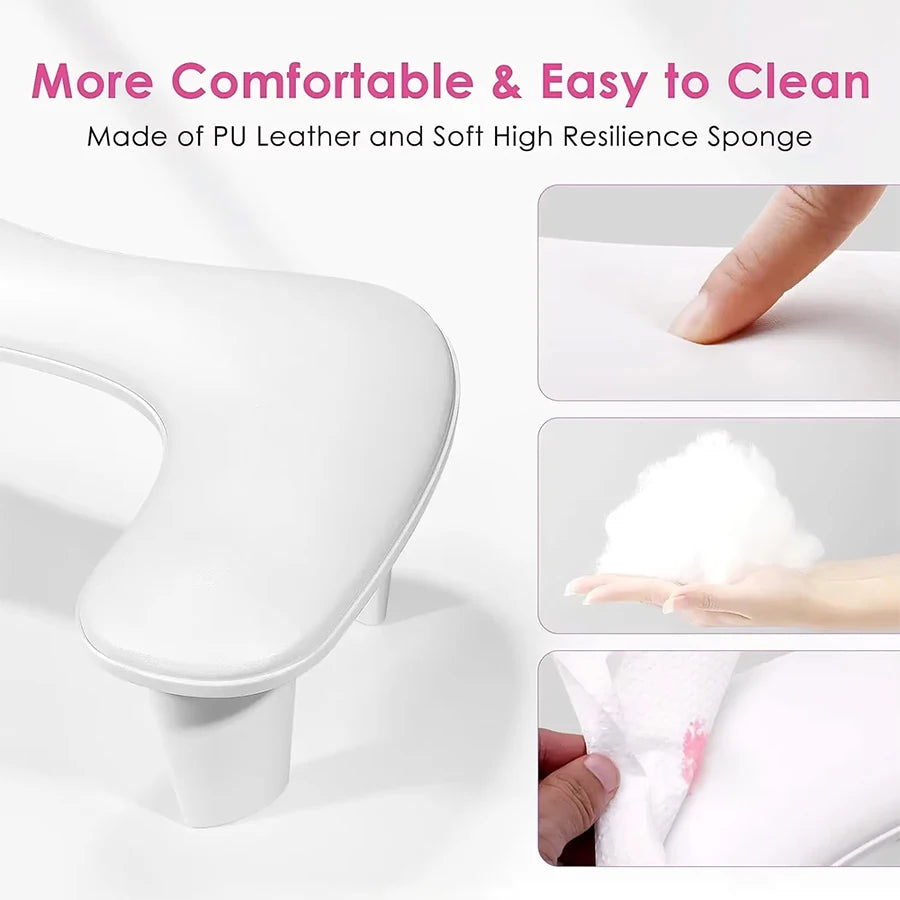 U-Shaped Nail Arm Rest Pillow with Detachable Brackets – Manicure Hand Rest for Nail Salon