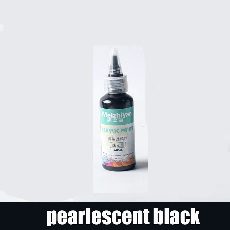 60/100ml Golden Acrylic Paint – Metal Pearlescent Waterproof Non-Fading Gypsum Glue for DIY Hand Painting