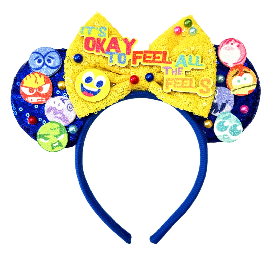 Mickey Mouse Ears Headband with Bow – Sequin Candy Cosplay Costume Party Accessory for Girls & Women, Christmas Gift