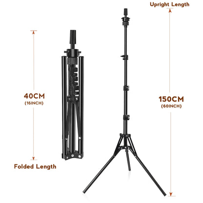21-23 Inch Canvas Mannequin Head with Stand – Wig Display & Styling Head Tripod for Hairdressing