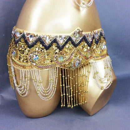 Sexy Belly Dance Costume Set for Women – 2-Piece Bra & Belt Outfit for Sizes 34D/DD,36D/DD,38/D/DDD,40B/C/D,42D/DD