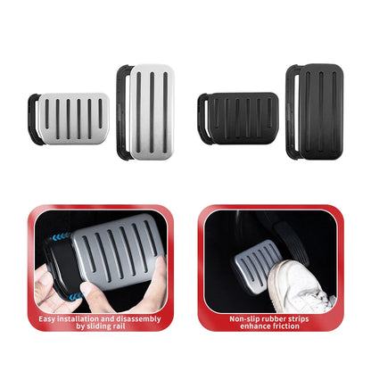 TESY Anti-Slip Pedal Covers for Tesla Model 3 Highland & Model Y Juniper – Accelerator, Brake & Foot Rest Protection Set