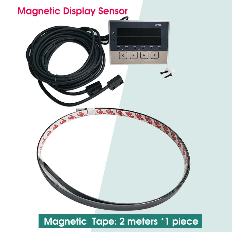 LP20E 2-Axis Digital DRO – Magnetic Sensor Tape Displacement Readout Scale for CNC Lathe & Woodworking Machines