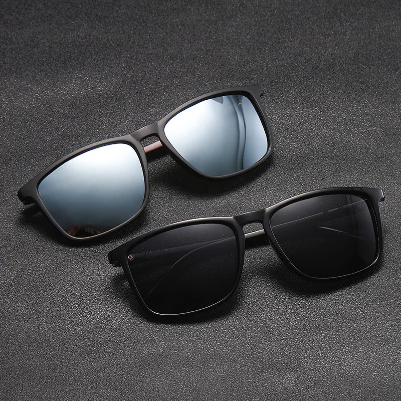 Outdoor Driving Sunglasses - Classic Polarized Square Large Frame Glasses for Men & Women, Fishing Sunglasses