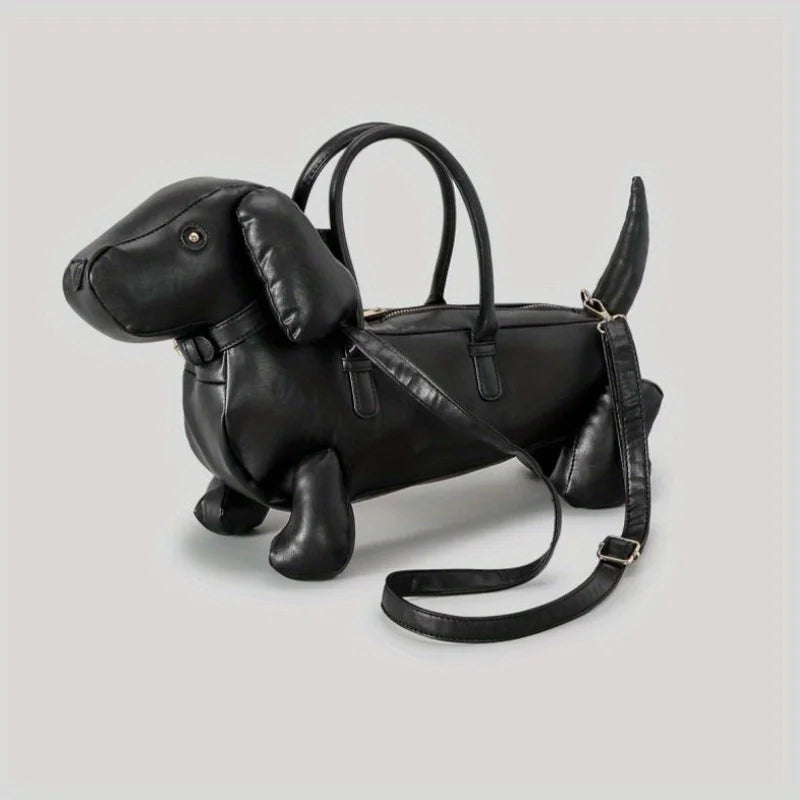 Women’s Fashion Cute Dachshund Handbag — Creative PU Soft Leather Shoulder Messenger Bag