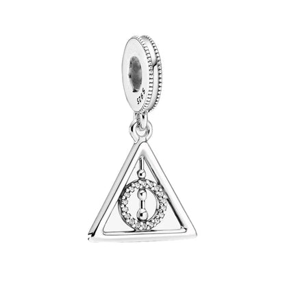 925 Sterling Silver Magic Fan Charm Beads - European Bracelet Charms with Wizard, Train, and Pigeon Designs for Collectors and Gifts