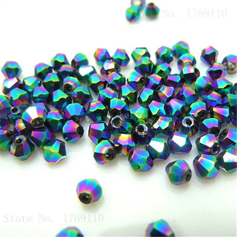 Isywaka 3–8mm Austria Crystal Bicone Glass Beads – Colorful Faceted Loose Spacer Beads for DIY Jewelry Making, Bracelet & Charm Craft Supplies