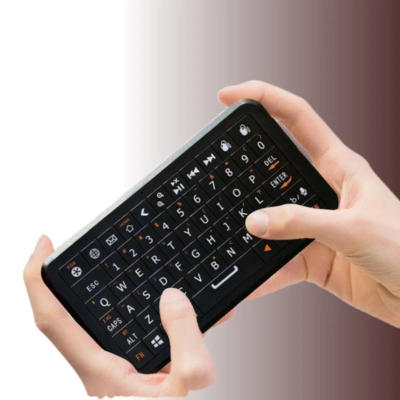 Mini Gyroscope Keyboard Dual Mode 2.4G & Bluetooth 5.0 Backlit Wireless Remote for Android TV Box, Smart TV, PC