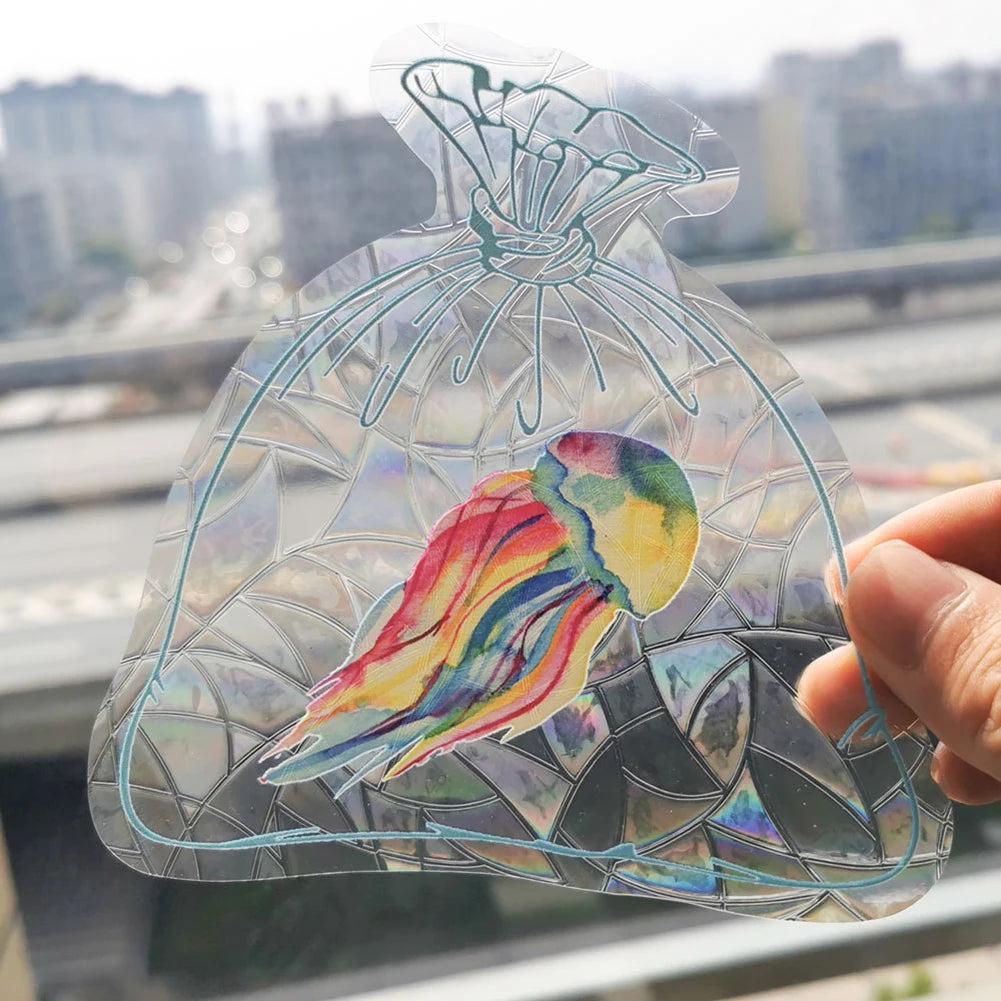 3D Rainbow Sun Catcher Window Film Sticker – Self-Adhesive PVC Light Catching Wall & Glass Decal for Home Decor & Motorcycle Styling