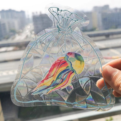 3D Rainbow Sun Catcher Window Film Sticker – Self-Adhesive PVC Light Catching Wall & Glass Decal for Home Decor & Motorcycle Styling
