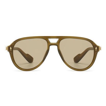 Men’s Aviator Sunglasses – Retro Double Bridge Square Frame, European & American Style, Wholesale