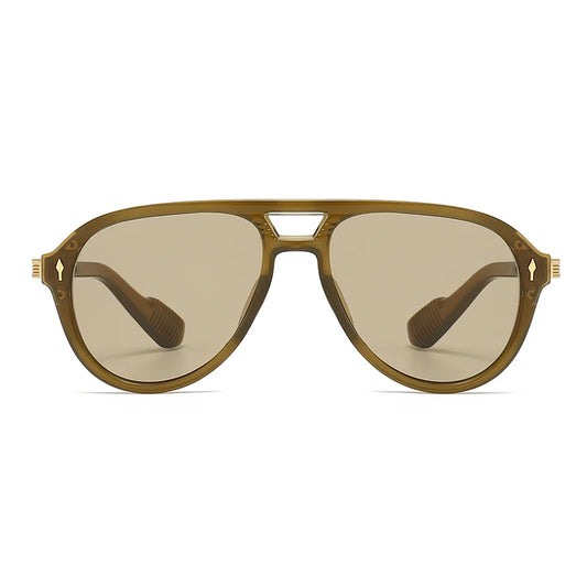 Men’s Aviator Sunglasses – Retro Double Bridge Square Frame, European & American Style, Wholesale
