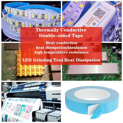 25M Thermal Conductive Tape - Double Sided Heat Dissipation Insulation Tape for Chip, PCB and LED Heatsink Repair